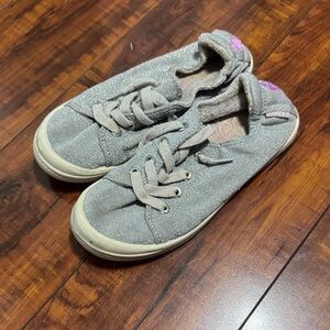 Roxy Glittery Gray Kids Sneakers